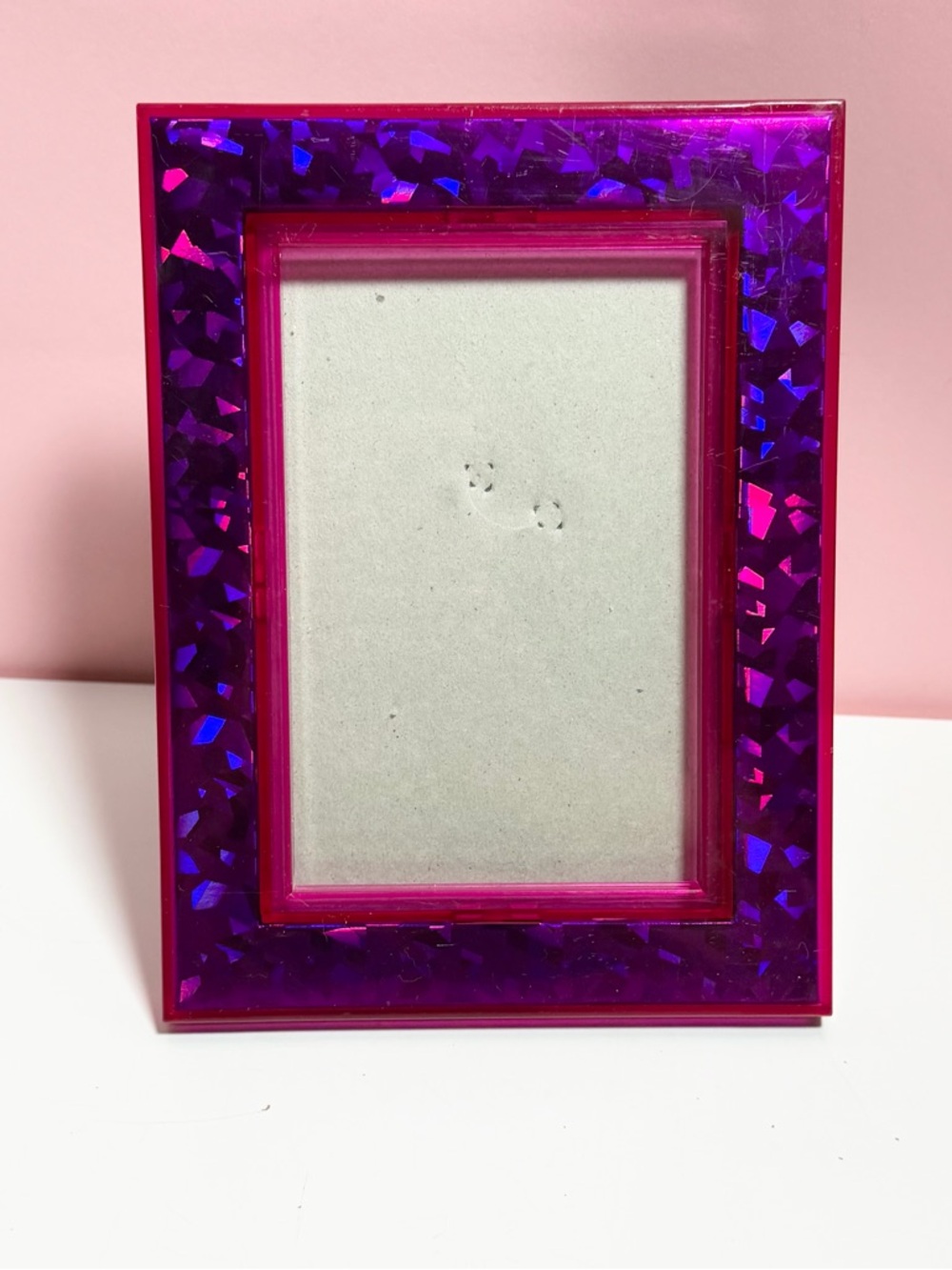 Vintage 90s y2k pink holographic picture frame